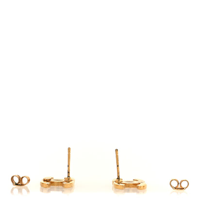 Chanel Metal CC Paris Button Stud Earrings Gold 3 of 4