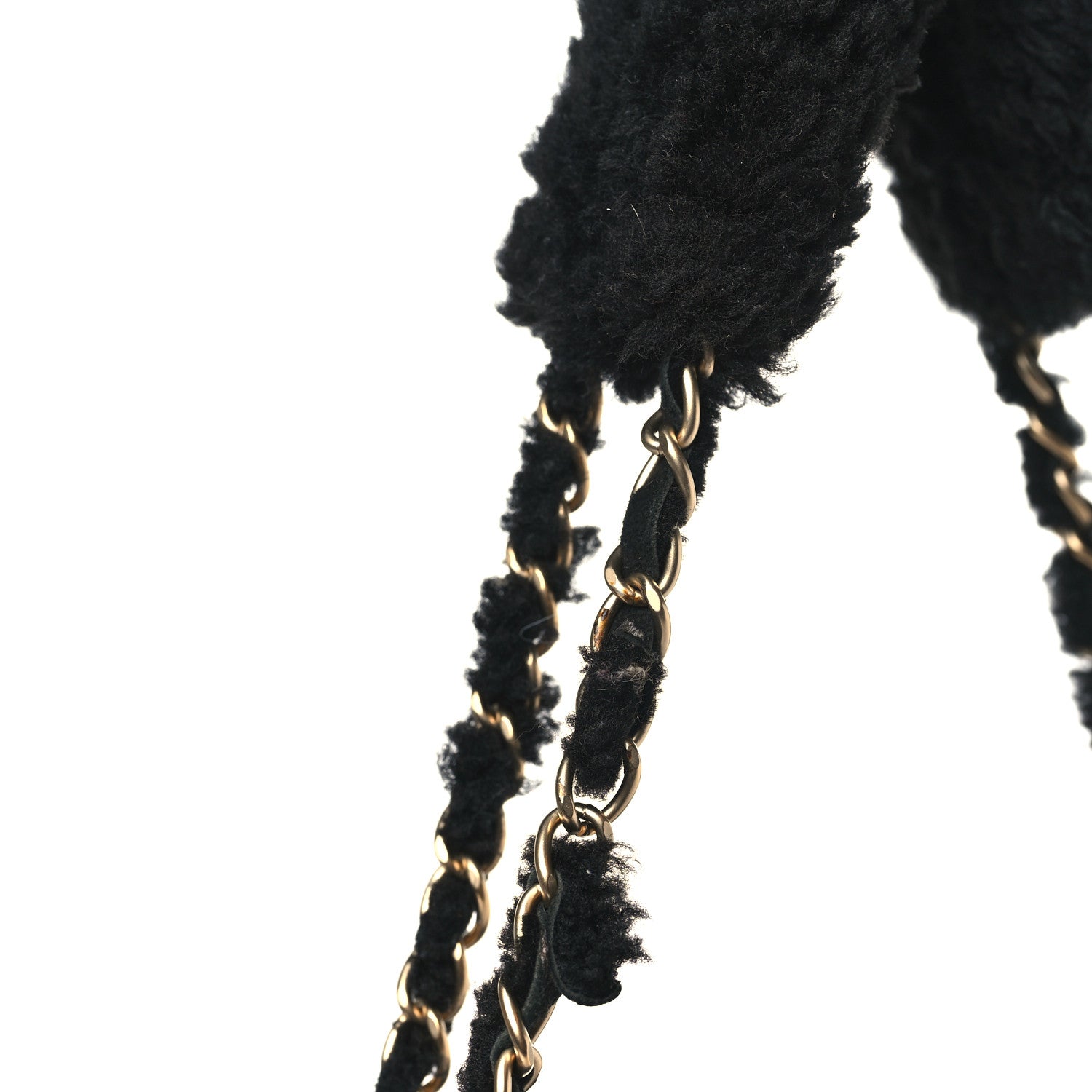 Chanel Shearling Suede Quilted Fur Flap Black 11 of 12