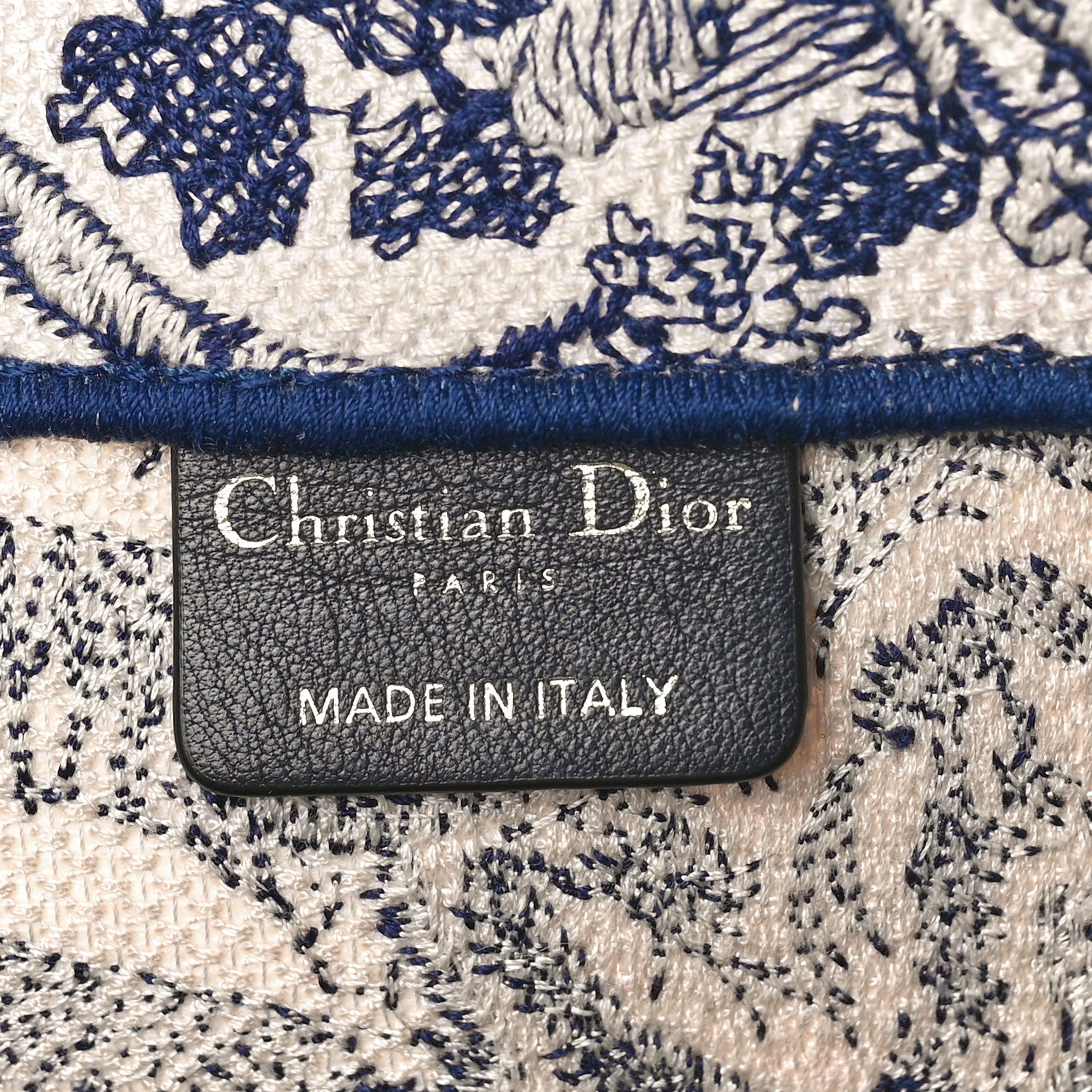 Christian Dior Canvas Embroidered Large Dioriviera Toile De Jouy Book Tote Blue 6 of 10