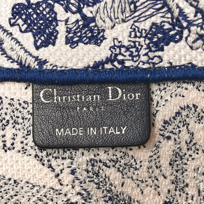 Christian Dior Canvas Embroidered Large Dioriviera Toile De Jouy Book Tote Blue 6 of 10