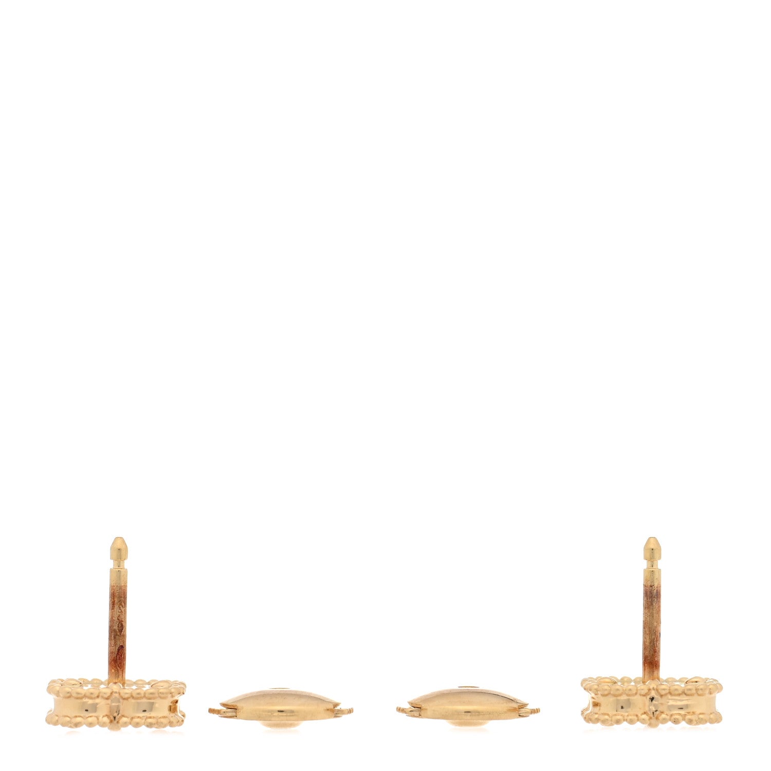 Van Cleef & Arpels 18K Yellow Gold Black Onyx Sweet Alhambra Earrings 3 of 5