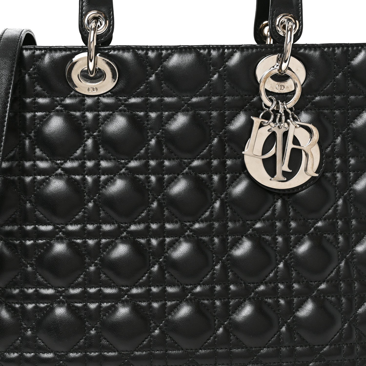 Christian Dior Lambskin Cannage Large Lady Dior Black 8 of 10