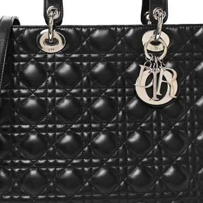 Christian Dior Lambskin Cannage Large Lady Dior Black 8 of 10