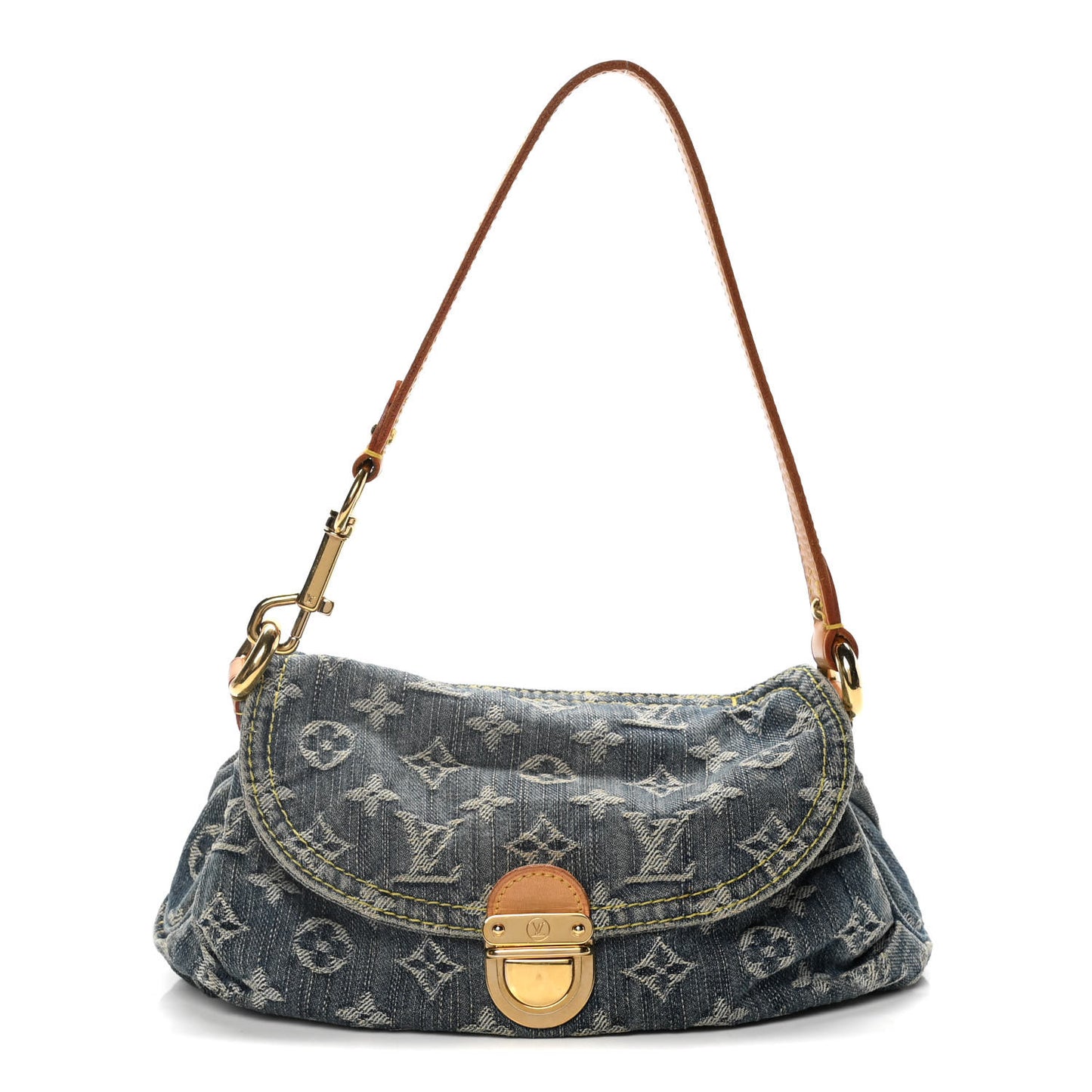 Monogram Denim Mini Pleaty Blue