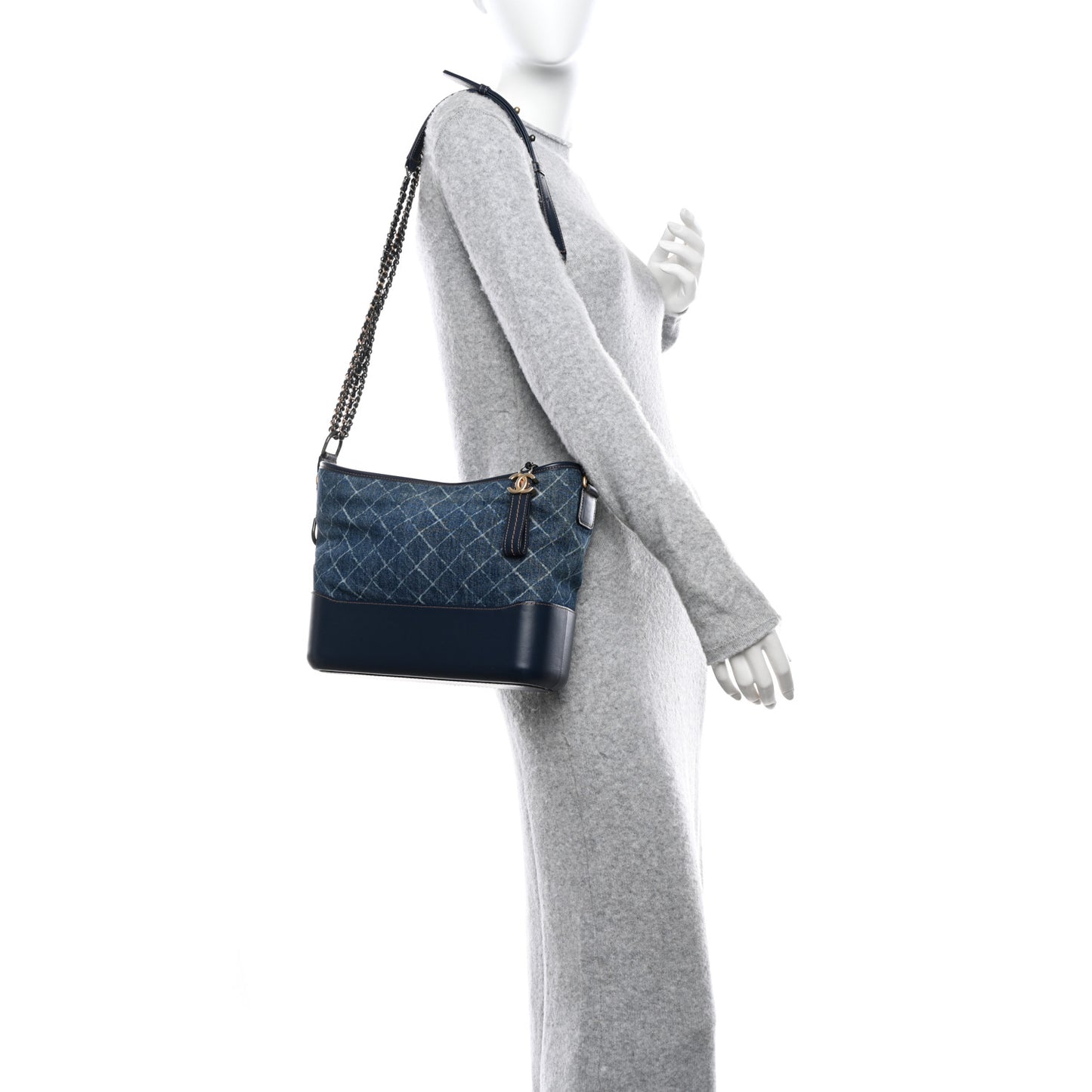Denim Calfskin Medium Gabrielle Hobo Blue
