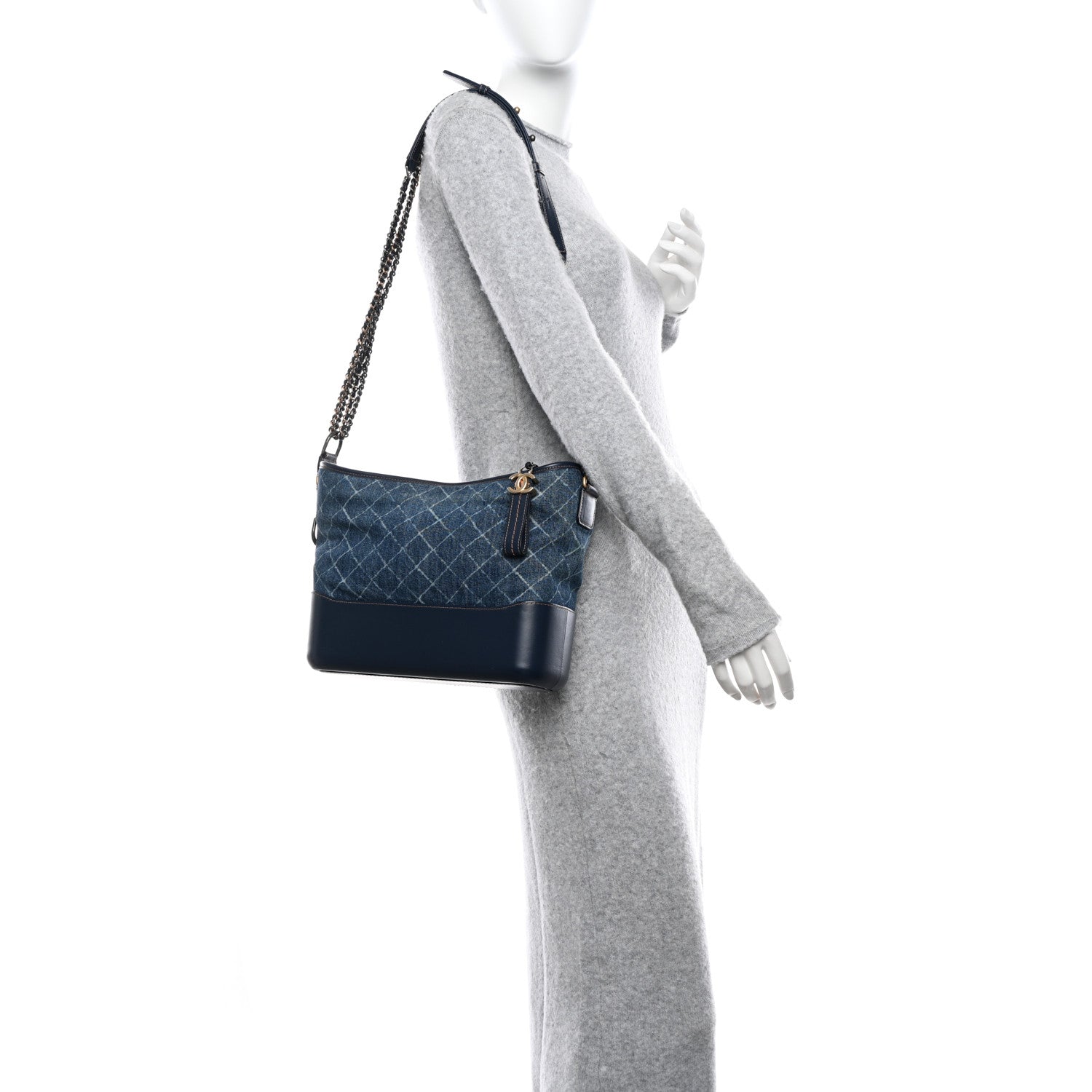 Chanel Denim Calfskin Medium Gabrielle Hobo Blue 2 of 10