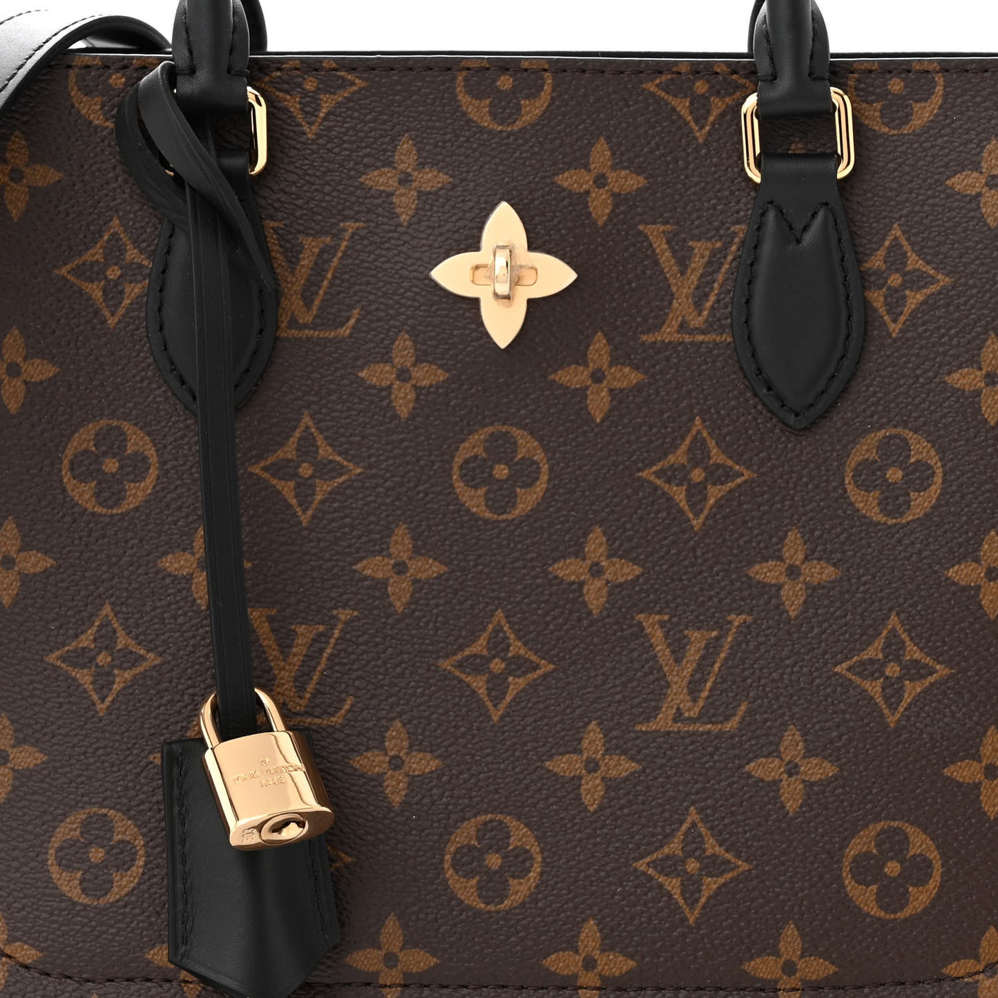 Monogram Flower Tote Black