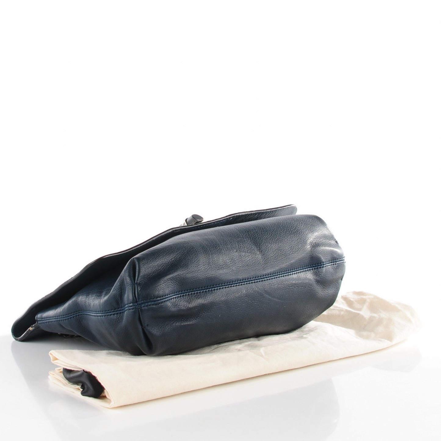 Natural Calfskin Medium Happy Navy