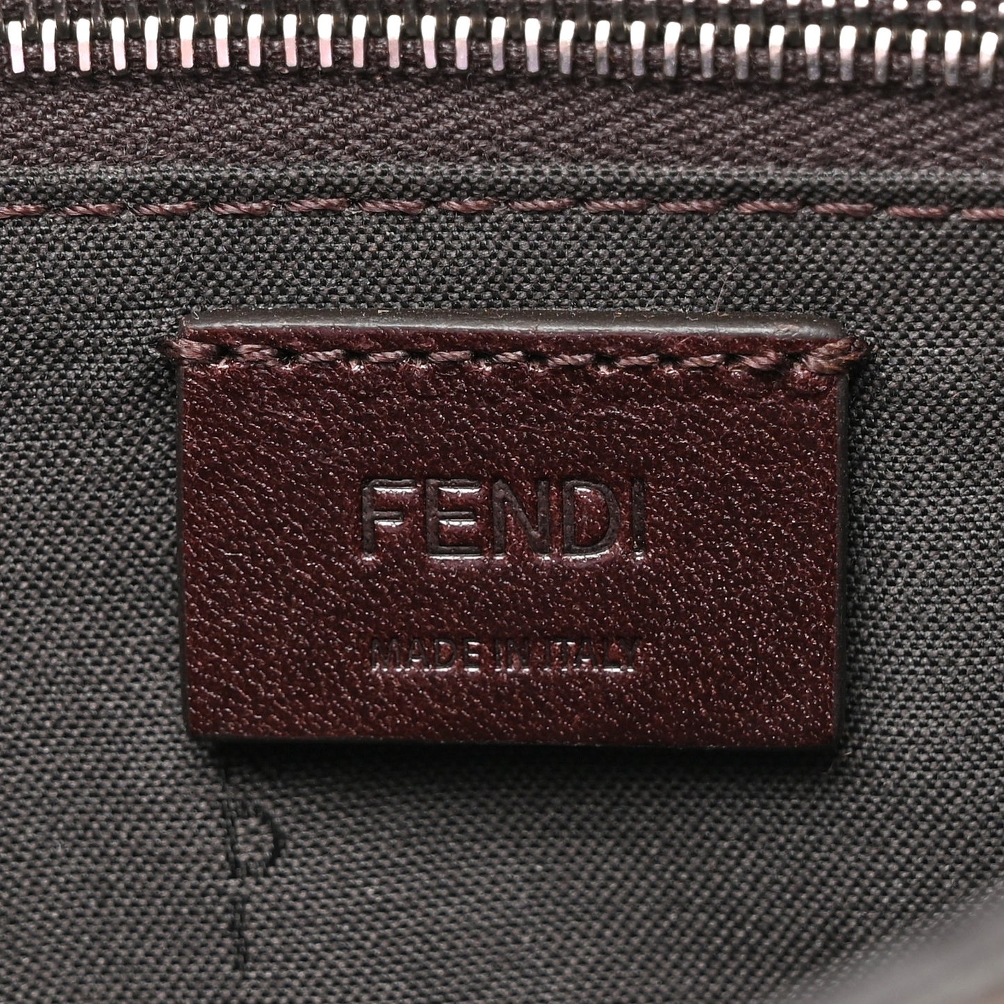 Glazed Fabric Cotton Vitello King Aura FF 1974 Baguette Belt Pouch Tobacco Moro Mimosa Gianda