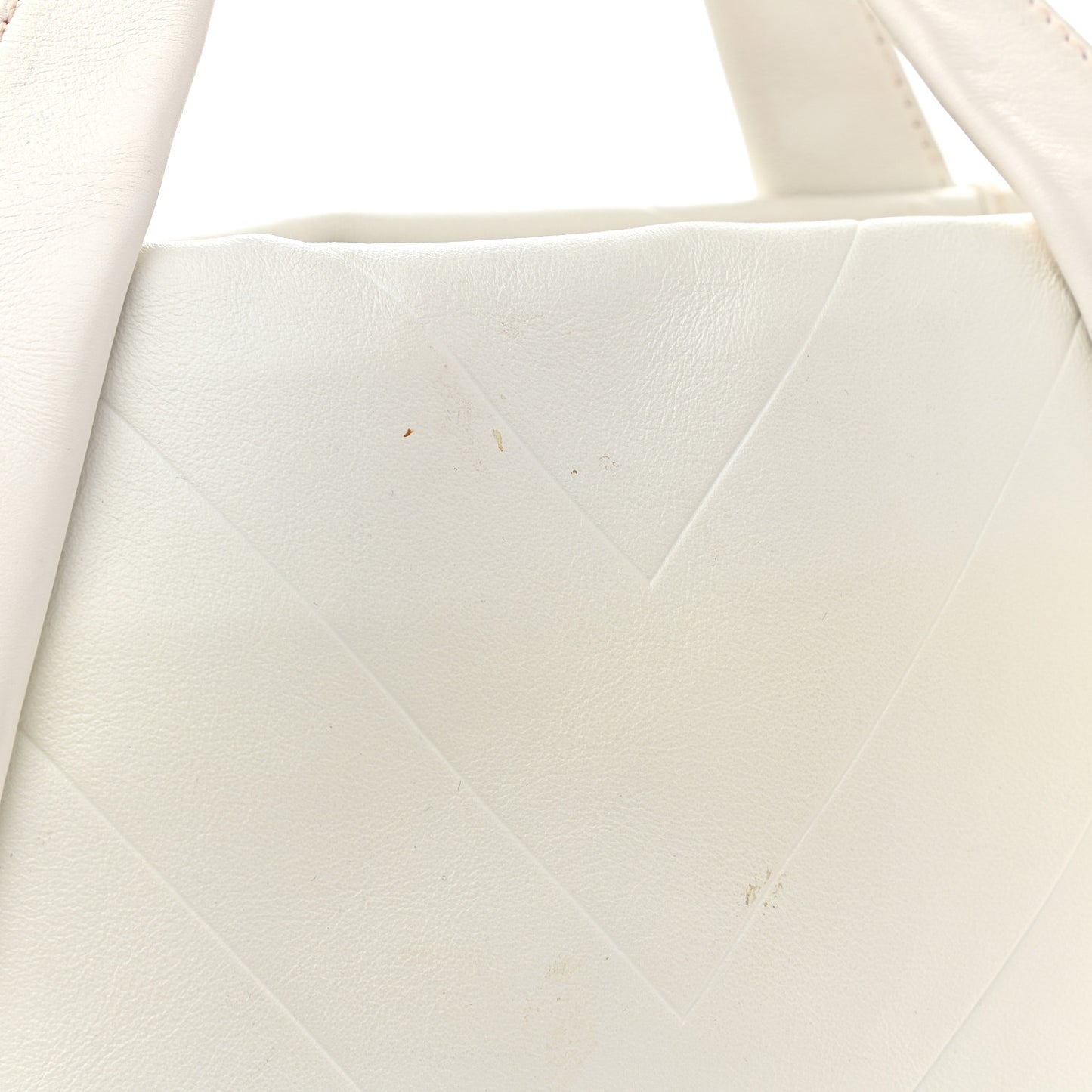 Calfskin CC Chevron All Day Long Tote White
