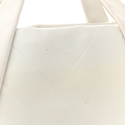 Chanel Calfskin CC Chevron All Day Long Tote White 11 of 13