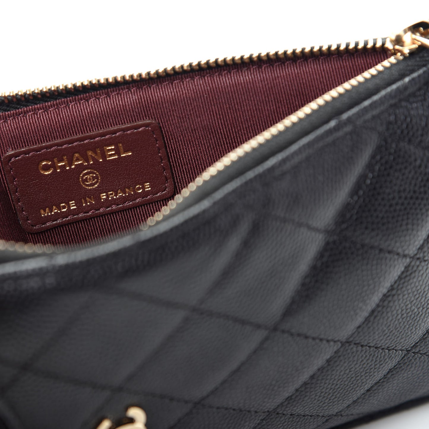 Caviar Quilted Classic Flat Wallet Pouch Black