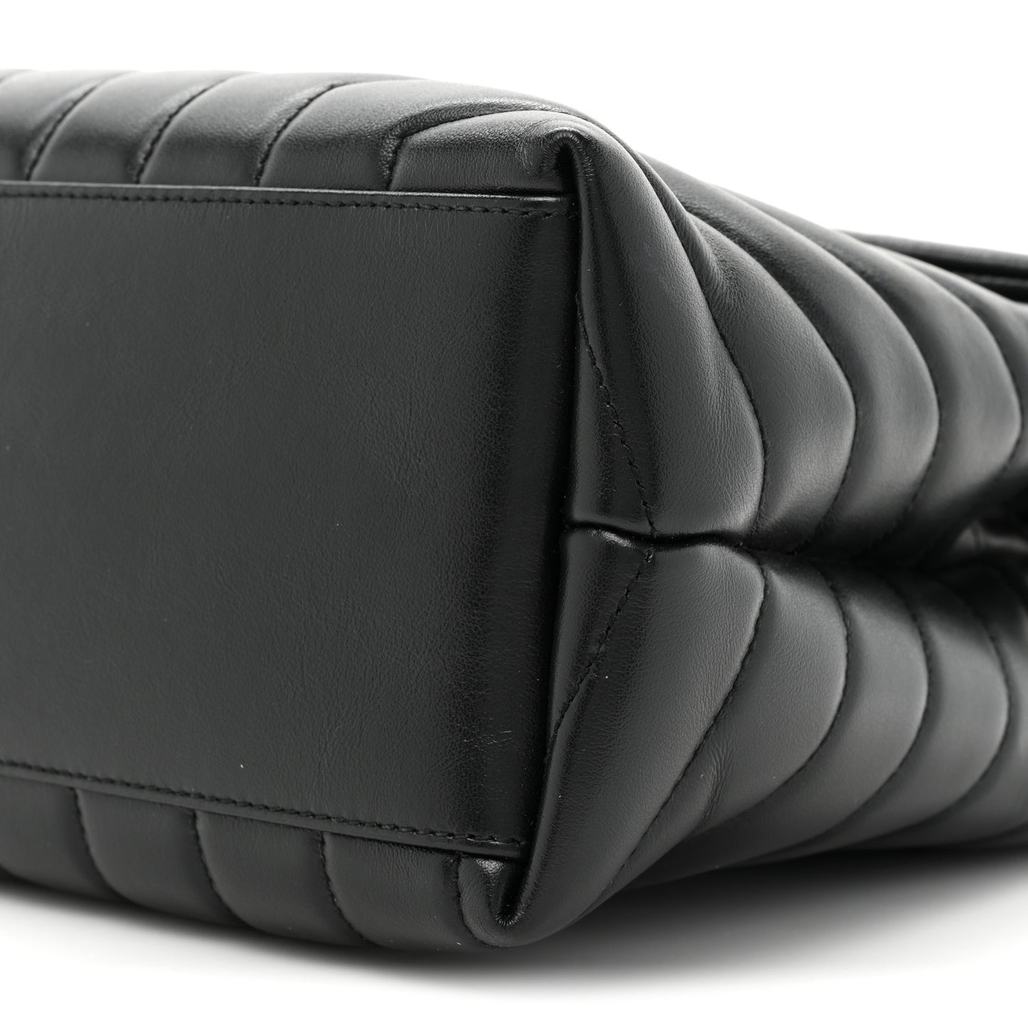 Calfskin Y Quilted Monogram Medium Loulou Chain Satchel Black