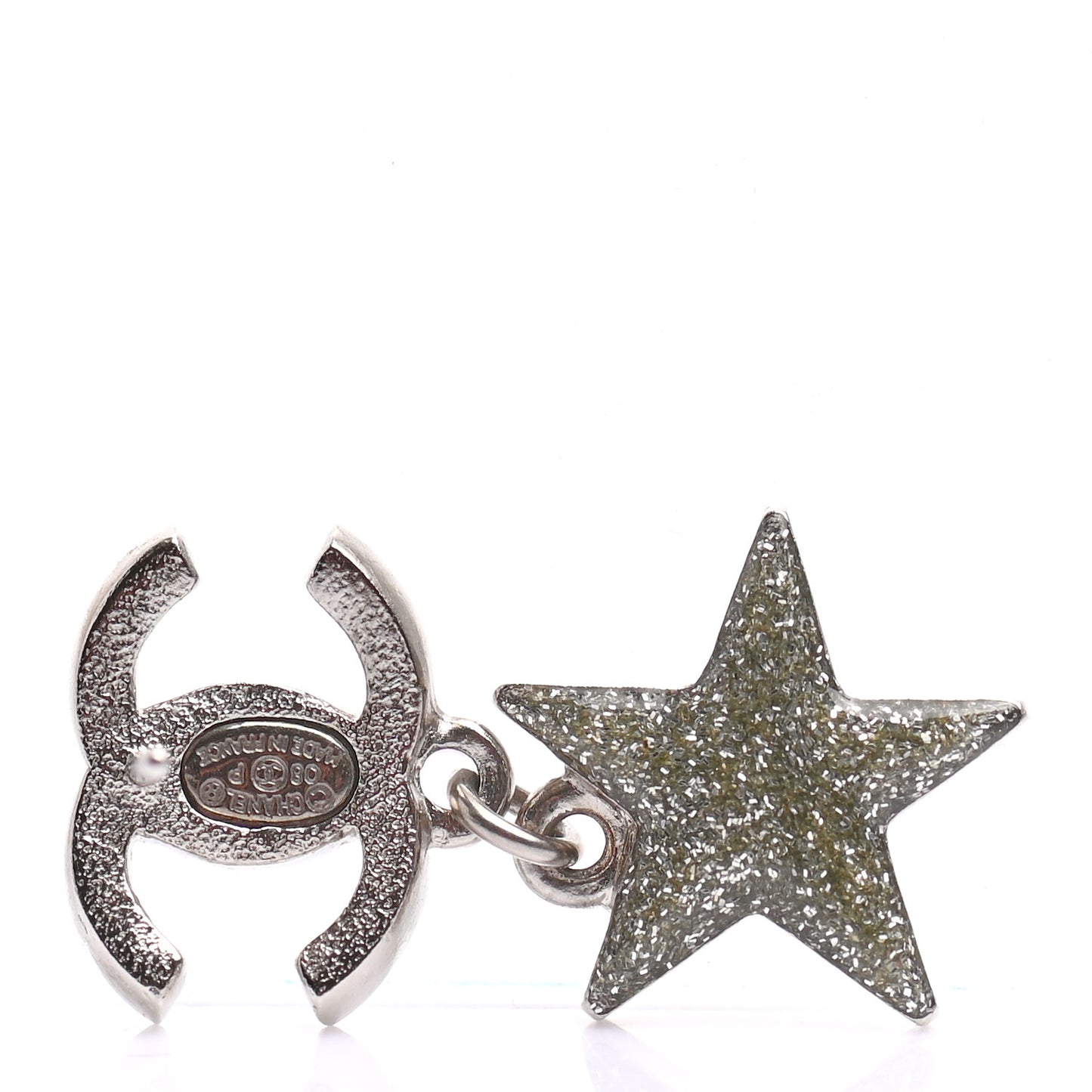 Crystal CC Starfall Drop Earrings Silver