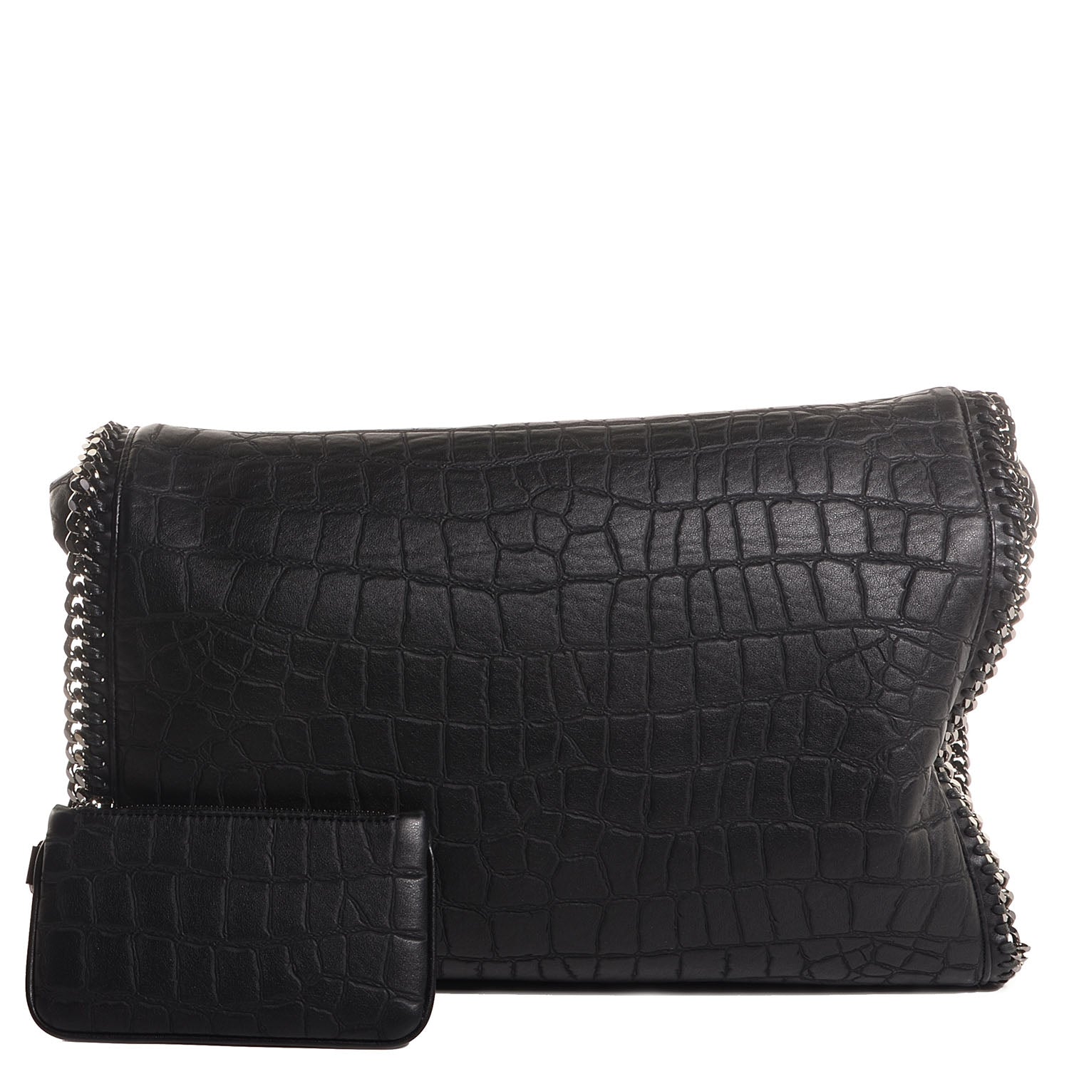 Stella McCartney Embossed Croc Faux Leather Large Falabella Black 1 of 13