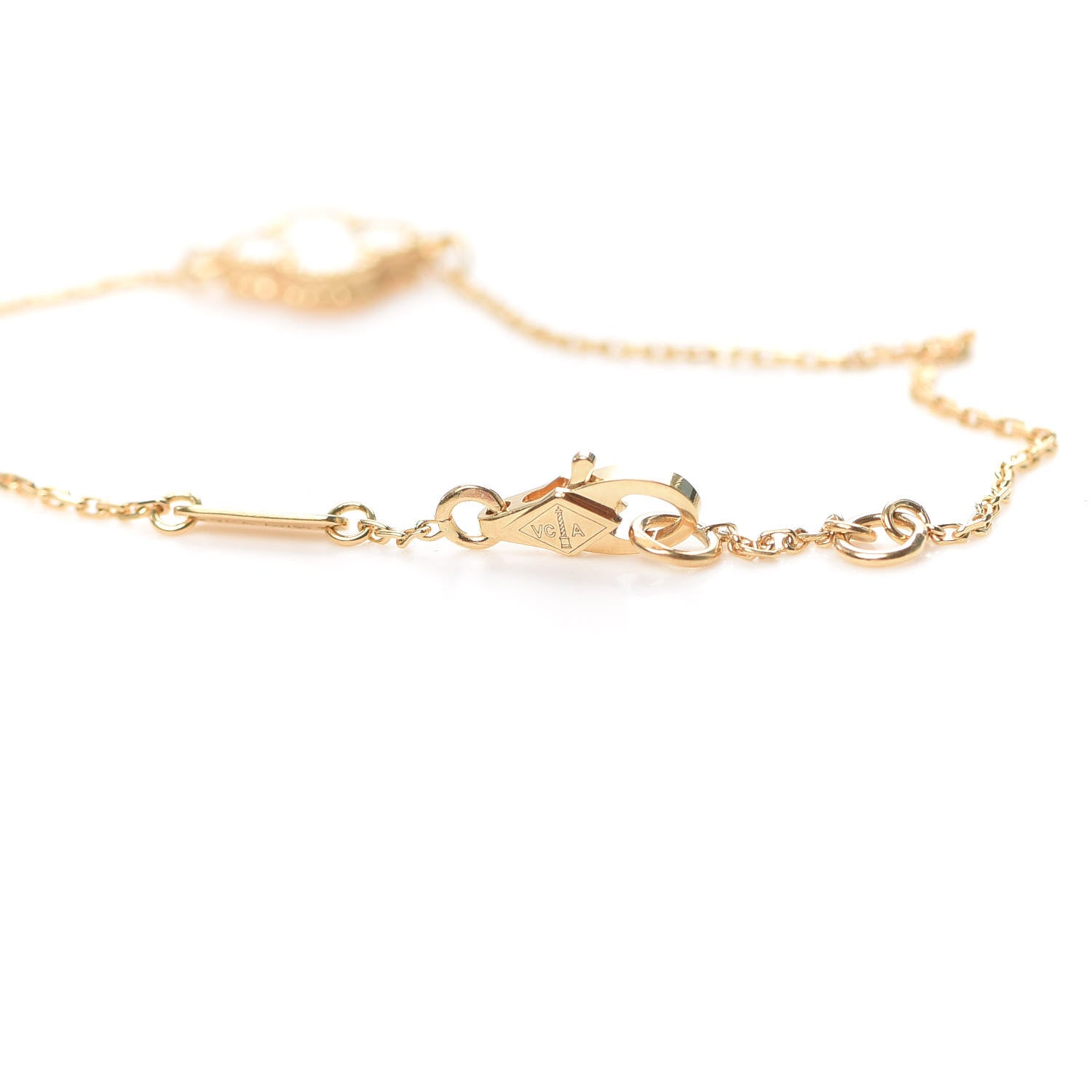 Van Cleef & Arpels 18K Yellow Gold Mother of Pearl Sweet Alhambra Bracelet 4 of 7