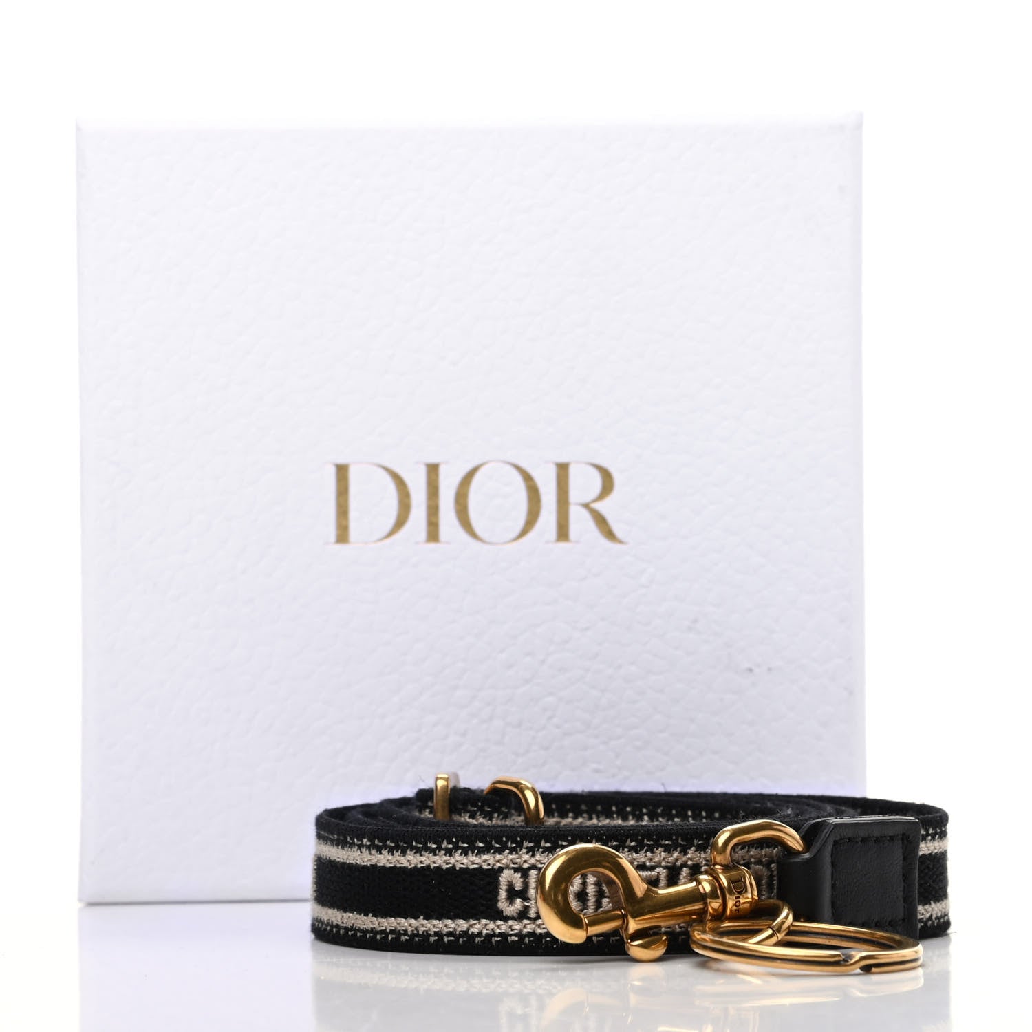 Christian Dior Canvas Embroidered Shoulder Strap Black Multicolor 3 of 3