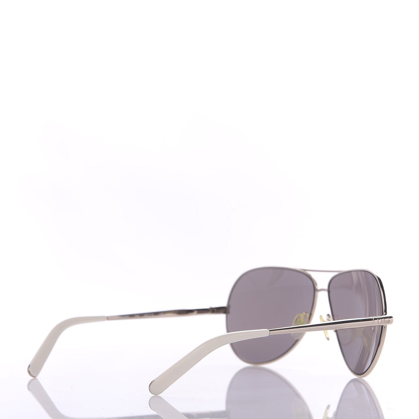 Metal Aviator Sunglasses CE107S White Gold