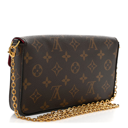 Louis Vuitton Monogram Pochette Felicie Chain Wallet Fuchsia 4 of 12