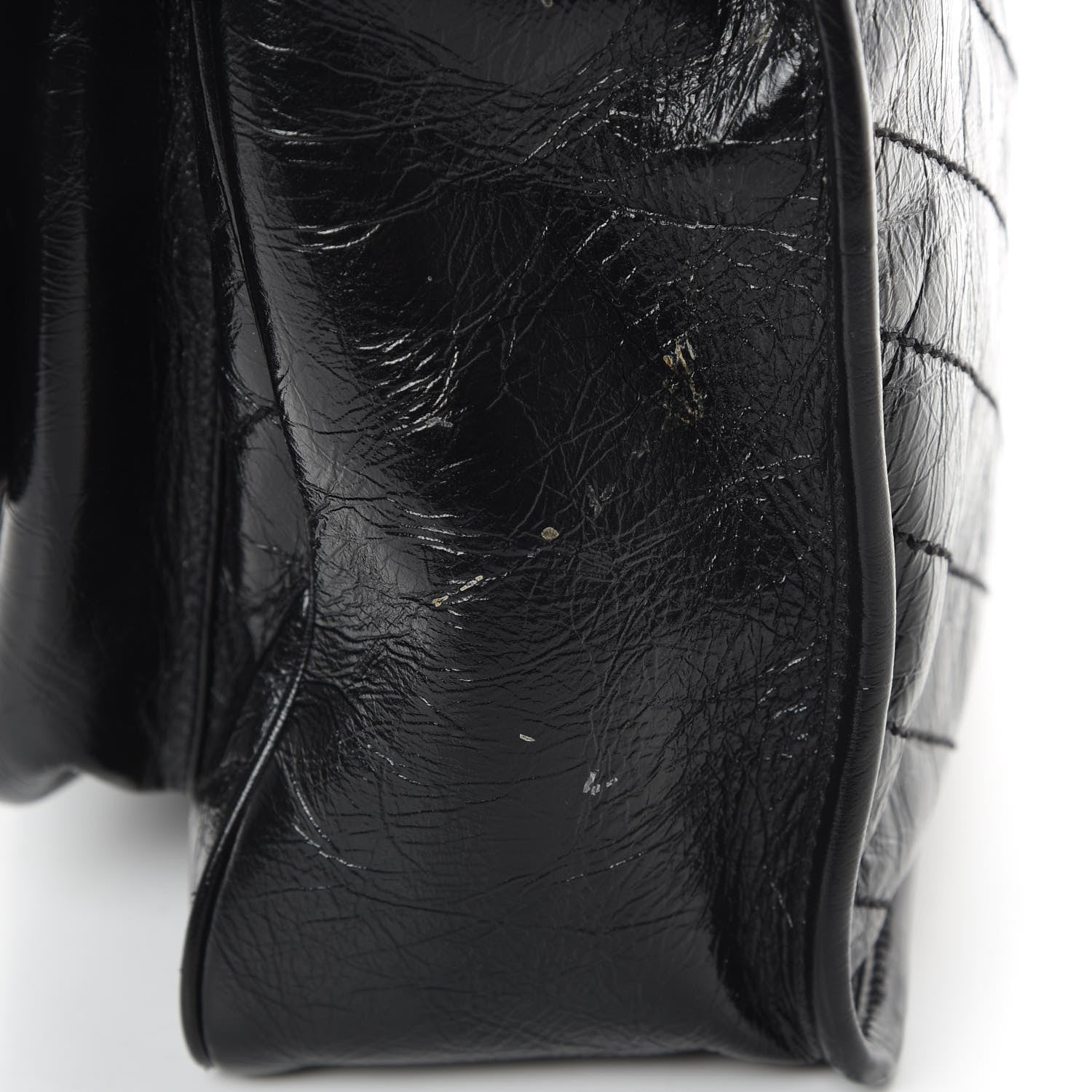 Saint Laurent Crinkled Calfskin Matelasse Monogram Large Niki Chain Satchel Black 17 of 20