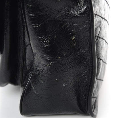 Saint Laurent Crinkled Calfskin Matelasse Monogram Large Niki Chain Satchel Black 17 of 20