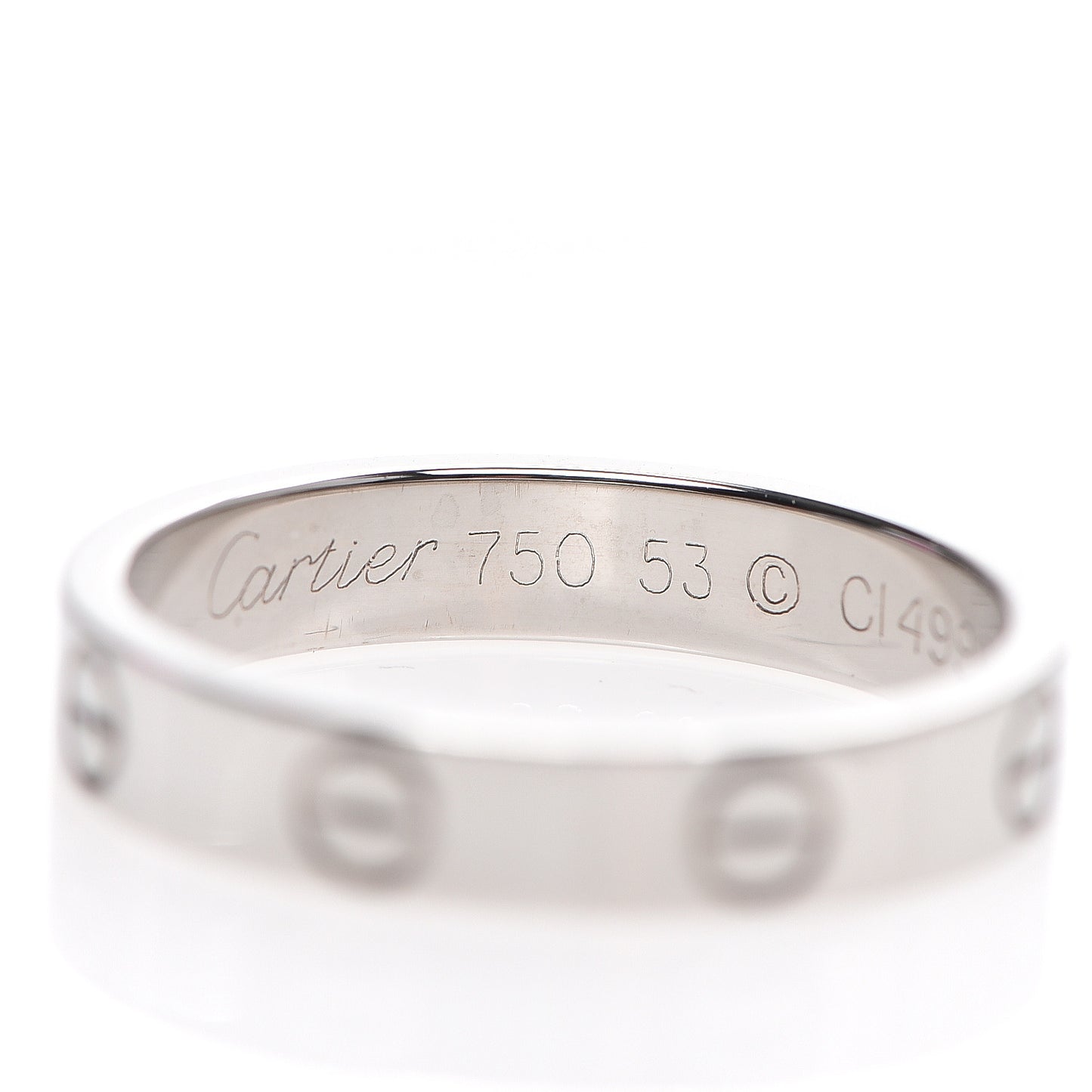 18K White Gold 3.5mm LOVE Wedding Band Ring 53 6.25