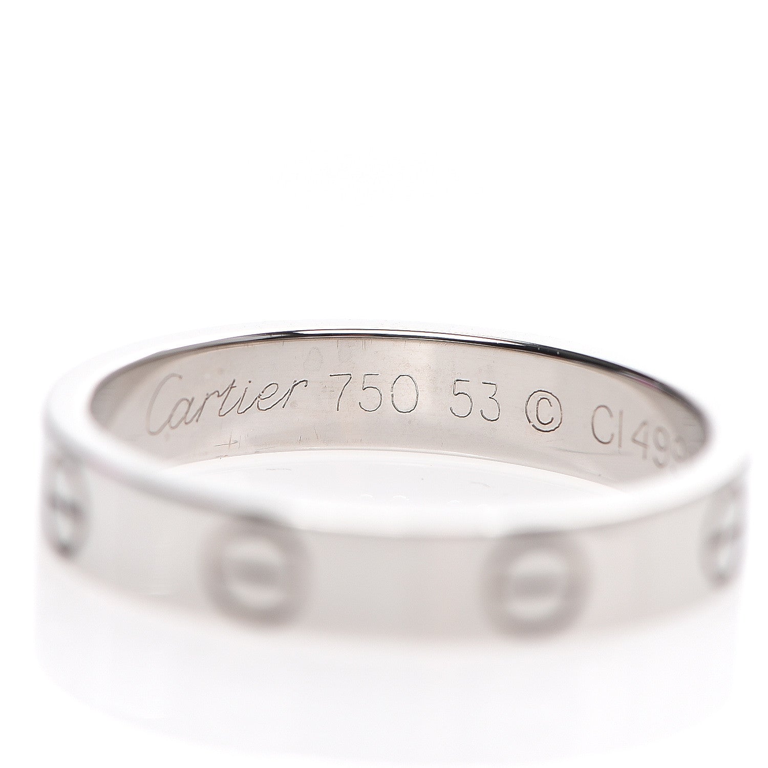 Cartier 18K White Gold 3.5mm LOVE Wedding Band Ring 53 6.25 3 of 3