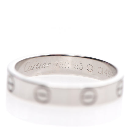 Cartier 18K White Gold 3.5mm LOVE Wedding Band Ring 53 6.25 3 of 3