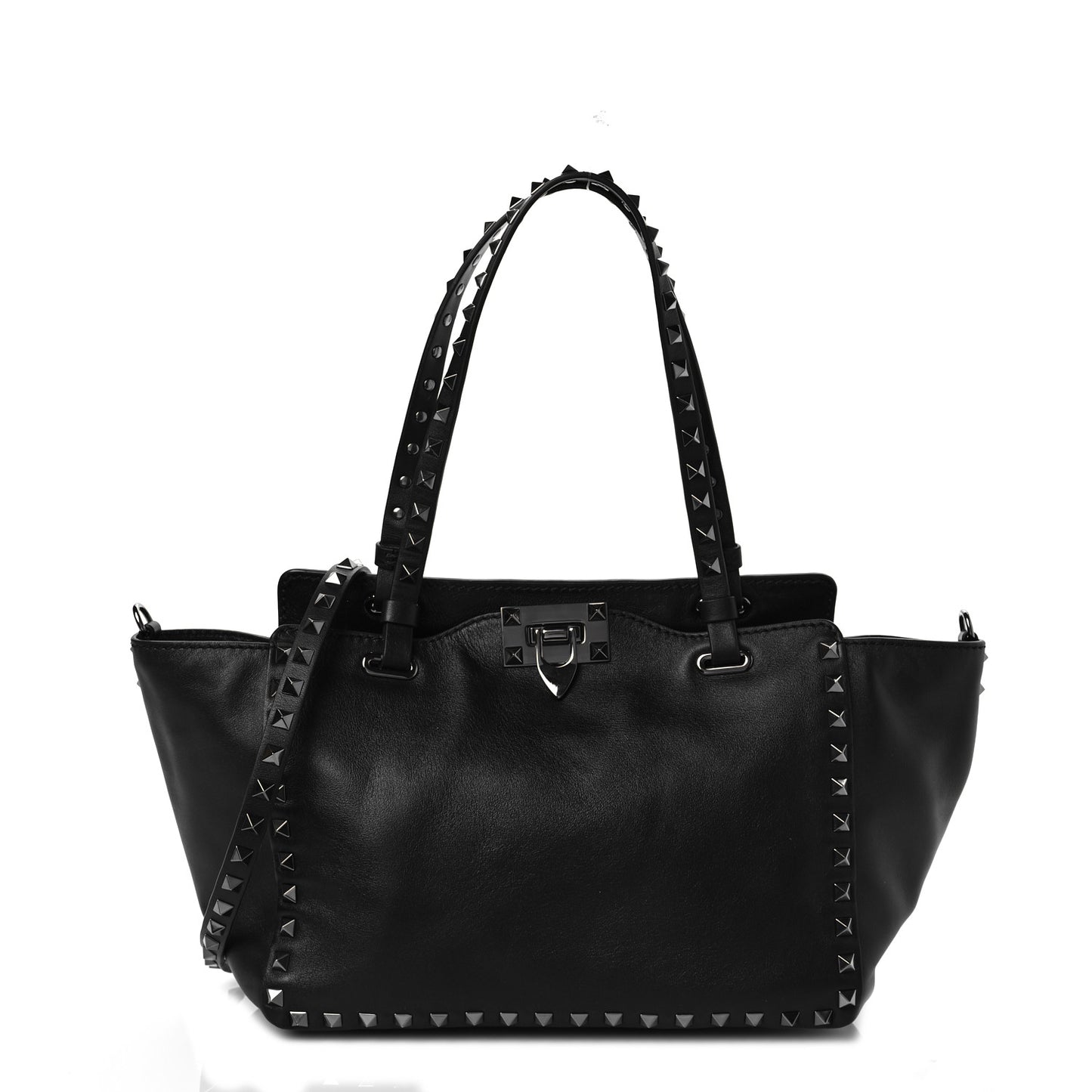 Vitello Small Rockstud Tote Black