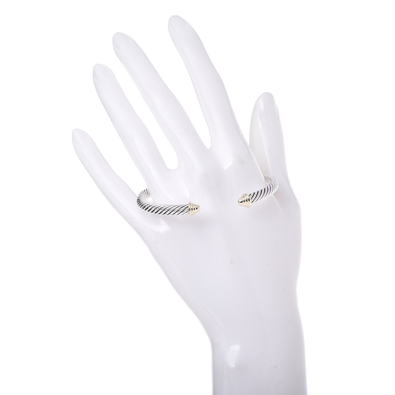 David Yurman Sterling Silver 14K Yellow Gold 5mm Cable Classics Bracelet 2 of 4
