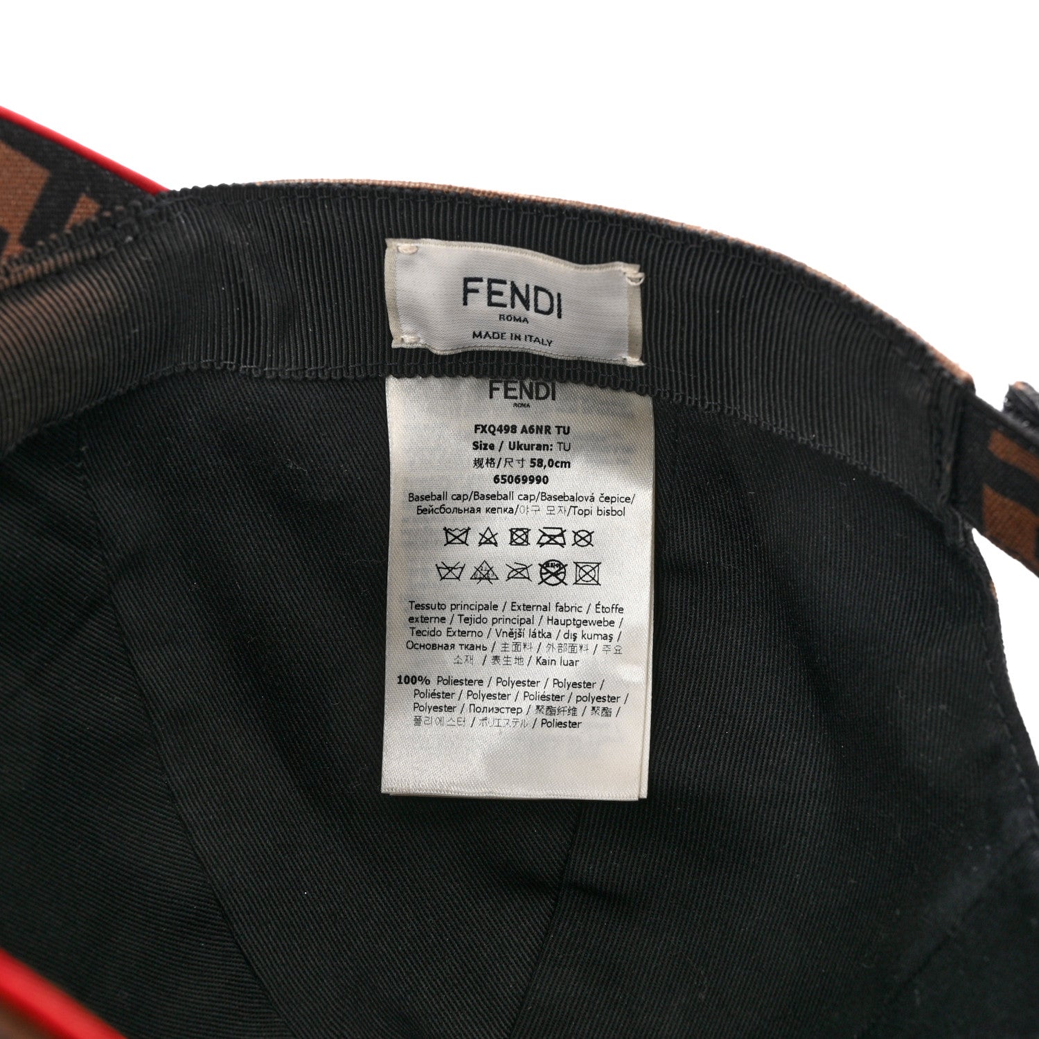 Fendi Canvas FF Reloaded Baseball Hat Tobacco Red 8 of 8