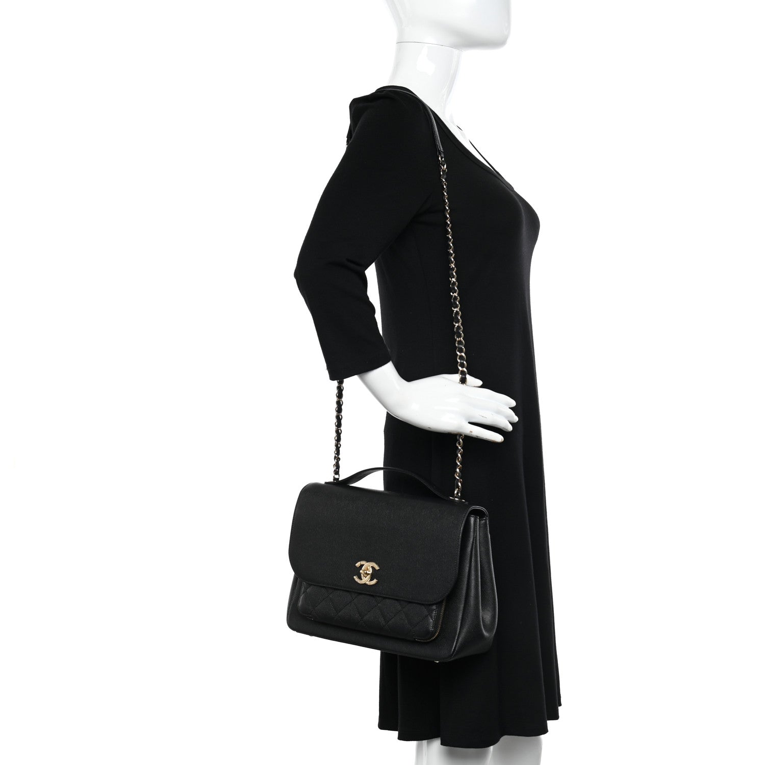 Chanel Caviar Quilted Large Business Affinity Flap Black 2 of 10