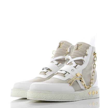 Louis Vuitton Calfskin Suede Mens Creeper Ankle Boots 8.5 White 3 of 10