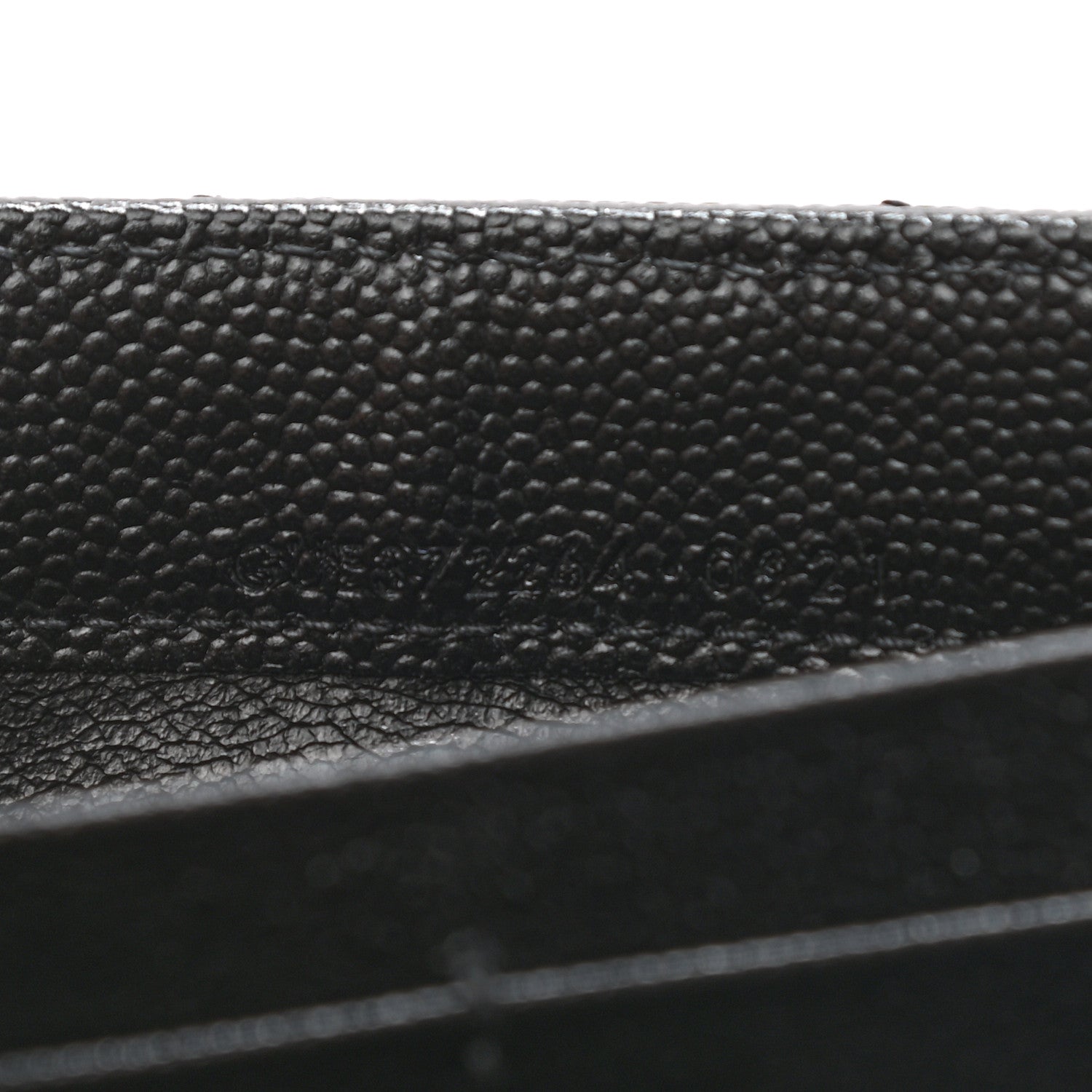 Saint Laurent Grain De Poudre Matelasse Chevron Monogram Flap Wallet Black 8 of 9