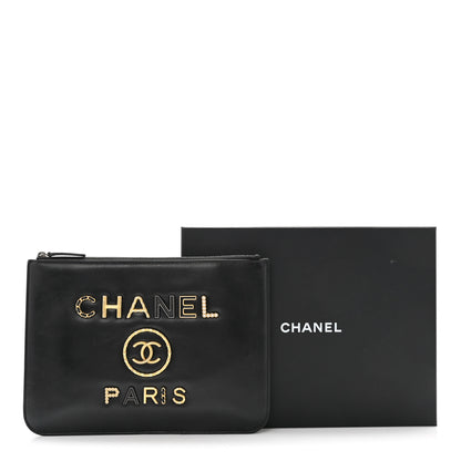 Chanel Aged Calfskin Medium Charms Deauville Pouch Black 8 of 8
