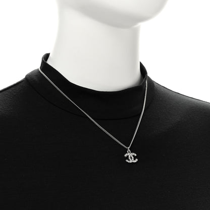 Chanel Crystal Timeless CC Necklace Silver 2 of 7