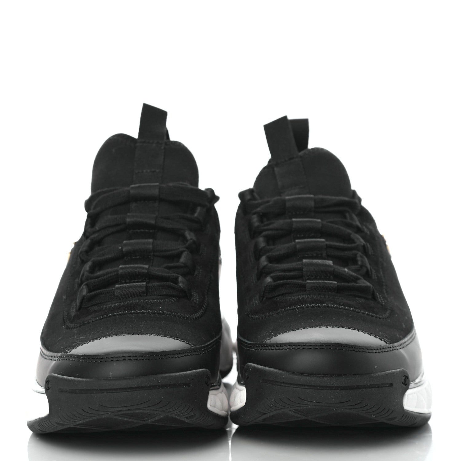 Chanel Velvet Calfskin Mixed Fibers CC Sneakers 40.5 Black 2 of 9