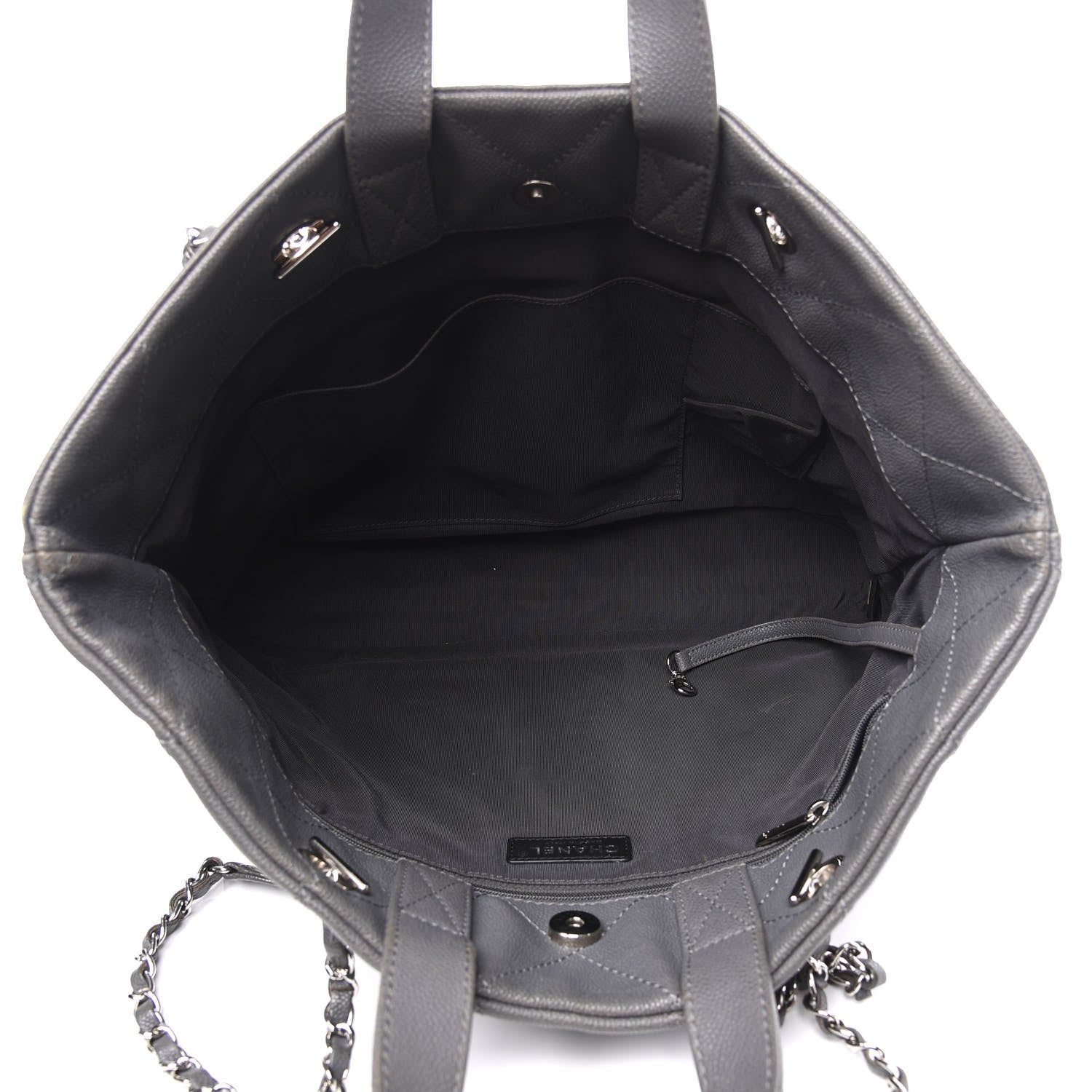Chanel Caviar Quilted Shopping Tote Grey 4 of 11