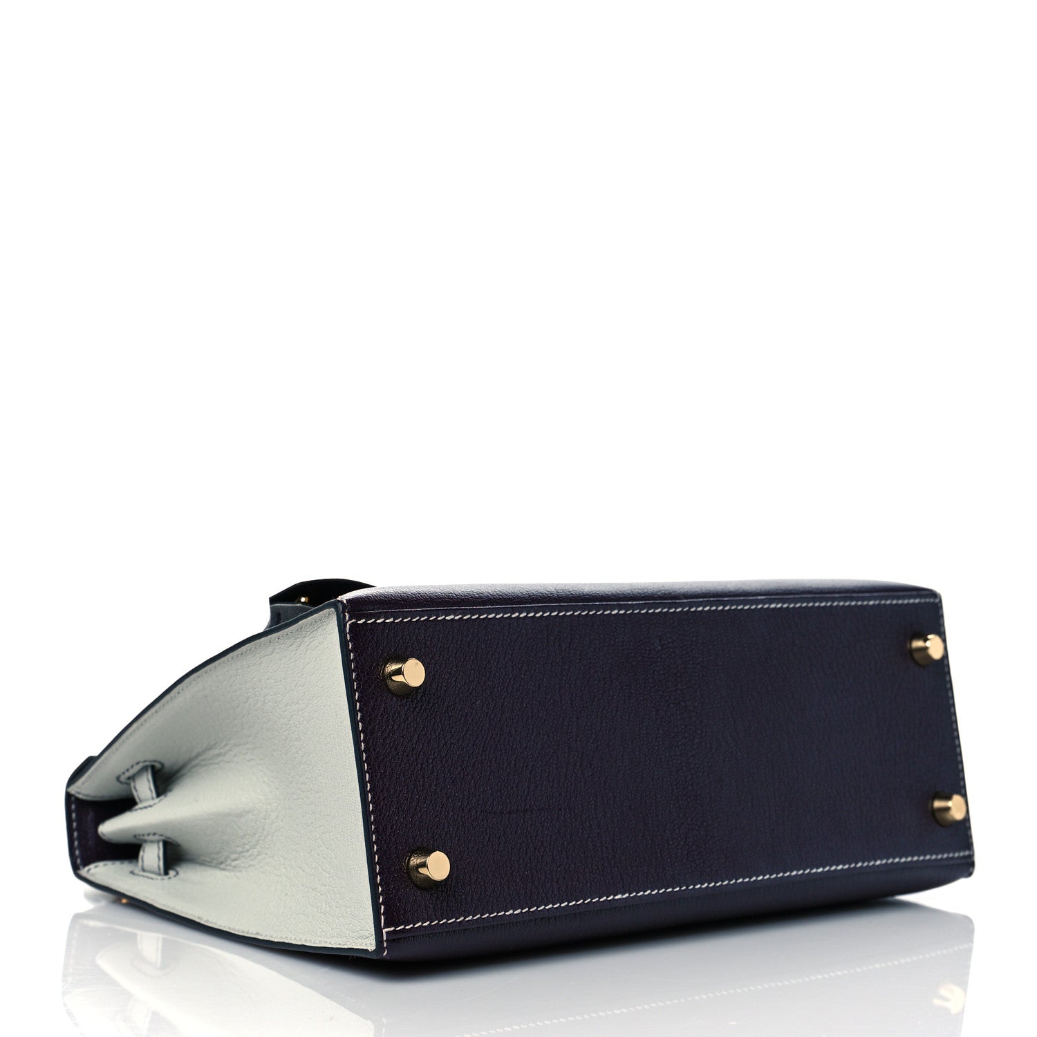Hermes Chevre Mysore Horseshoe Kelly Sellier 25 Raisin Gris Mouette 4 of 10