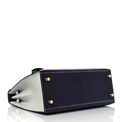 Hermes Chevre Mysore Horseshoe Kelly Sellier 25 Raisin Gris Mouette 4 of 10