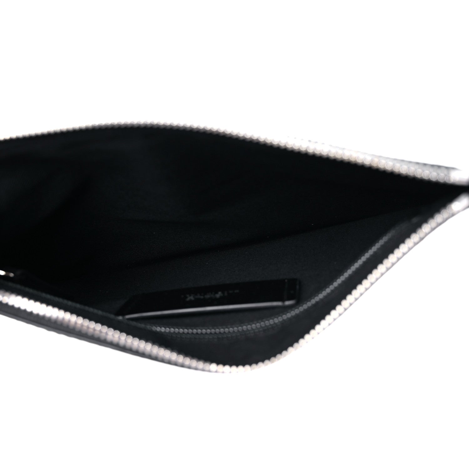 Versace Coated Canvas Calfskin Mens La Greca Zip Pouch Black Blue Purple 5 of 8