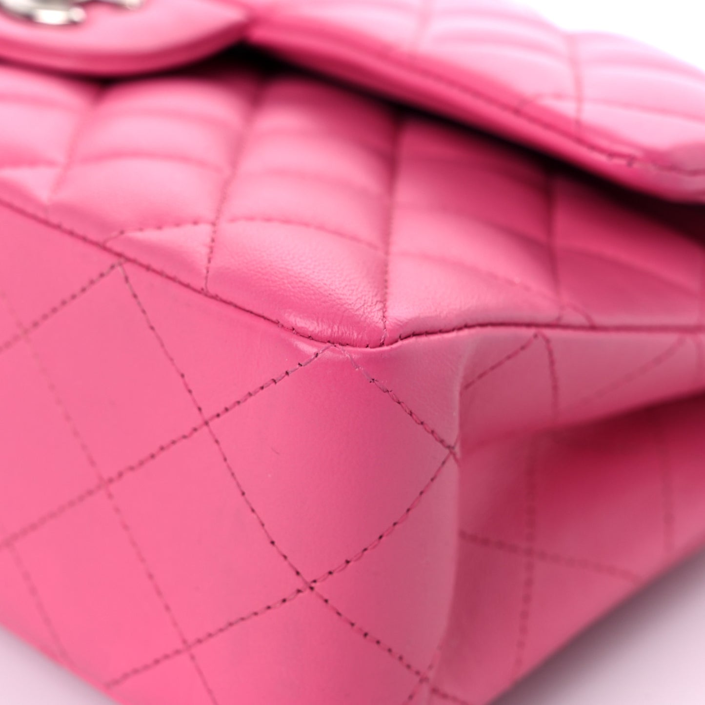 Lambskin Quilted Small Double Flap Pink