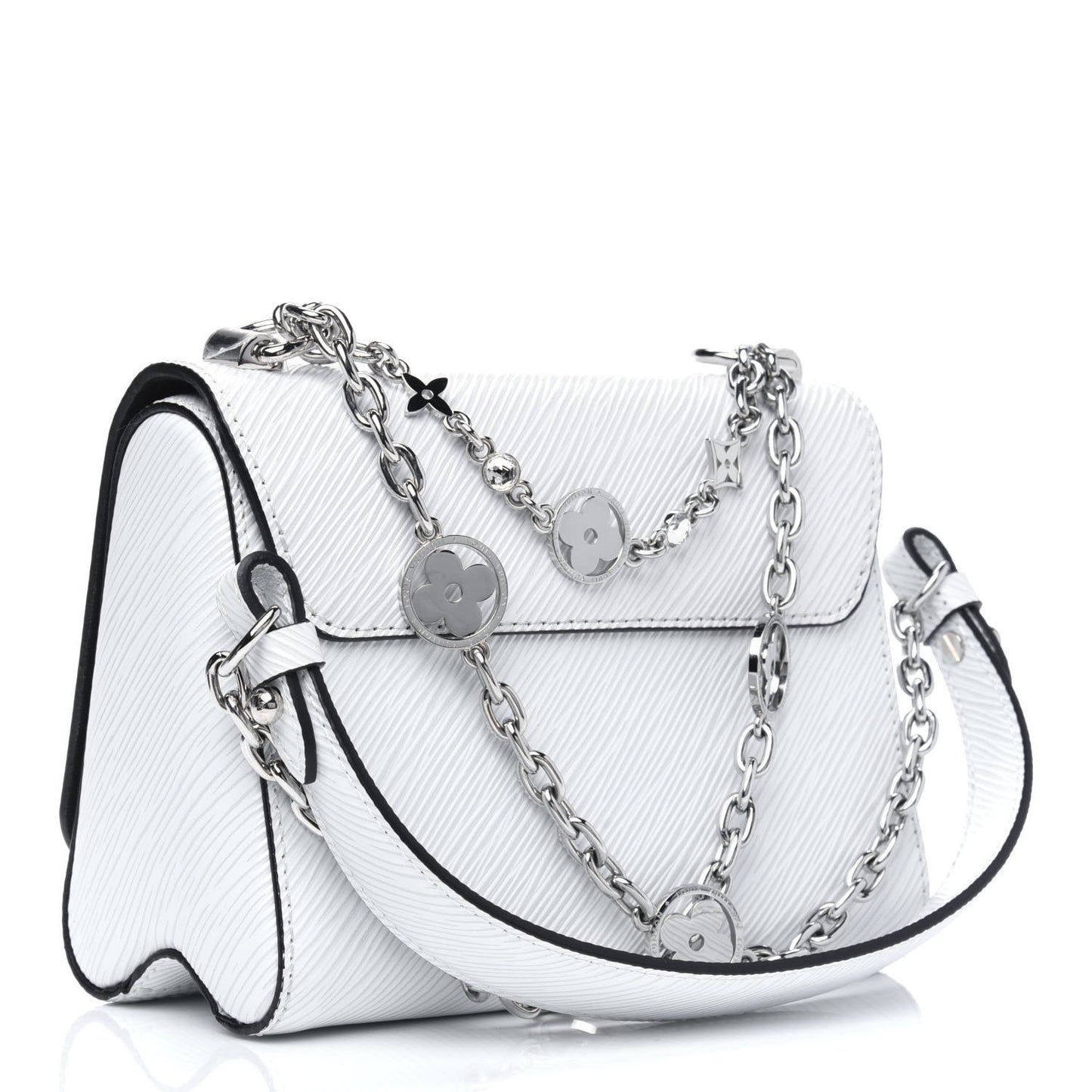 Epi Flower Jewels Twist Shoulder Bag PM White