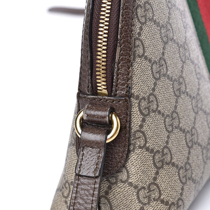 Gucci GG Supreme Monogram Textured Dollar Calfskin Web Small Ophidia Dome Shoulder Bag Beige Ebony New Acero 11 of 16