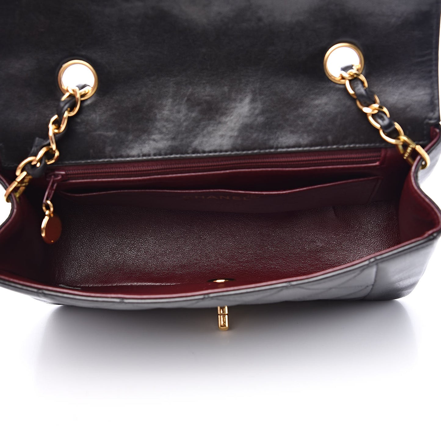Lambskin Quilted Small Single Flap Bag Black