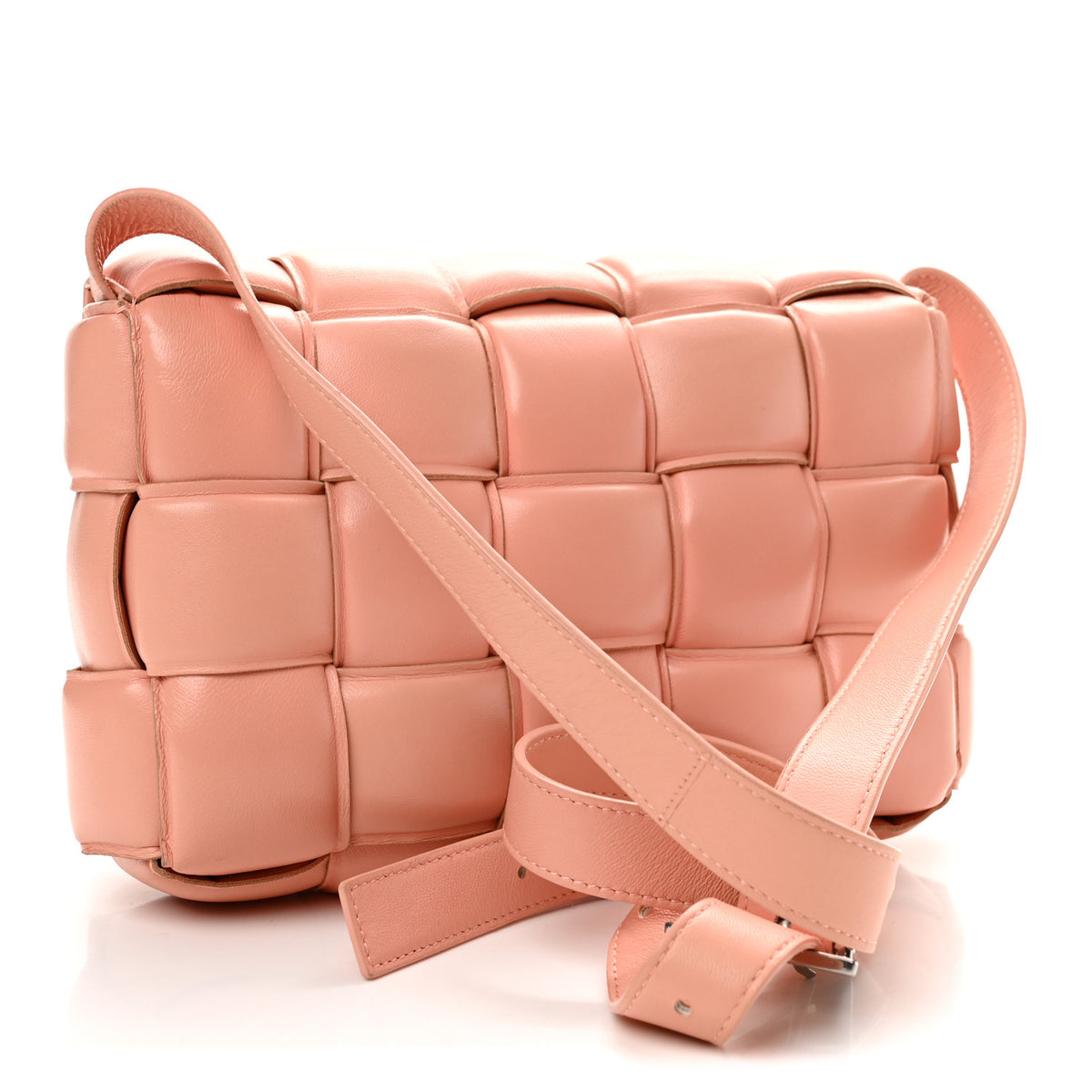 Bottega Veneta Nappa Maxi Intrecciato Padded Cassette Crossbody Bag Peachy 3 of 13