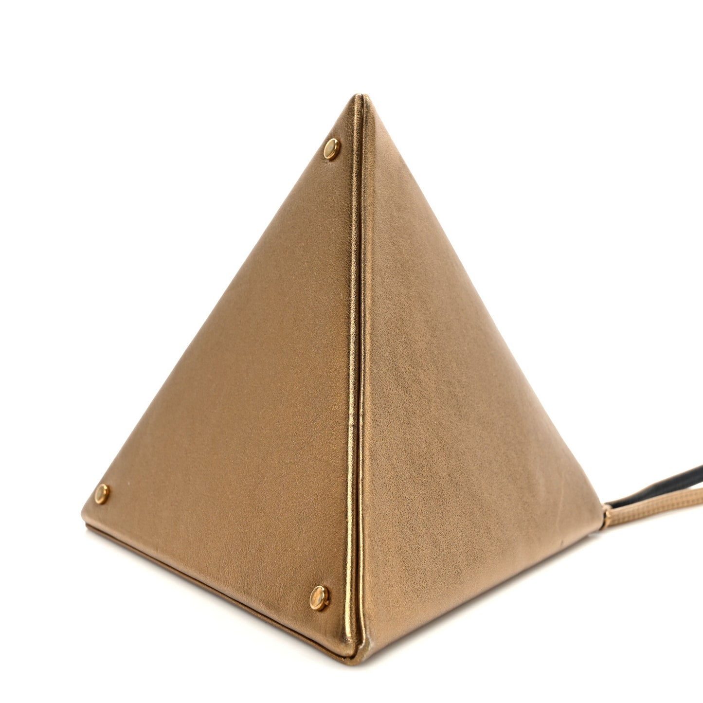 Metallic Lambskin Pyramid Clutch Brome
