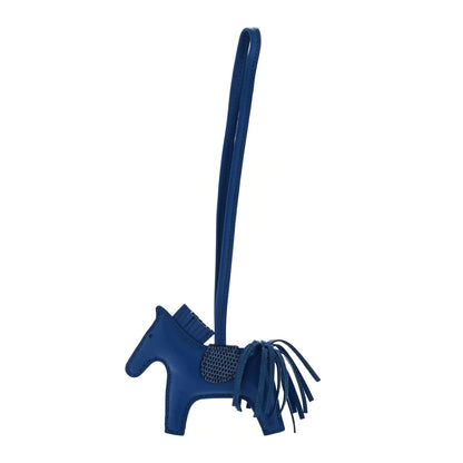 Hermes Milo Lambskin Lizard Touch Grigri Rodeo Horse Bag Charm PM Bleu France Bleu Saphir 1 of 3