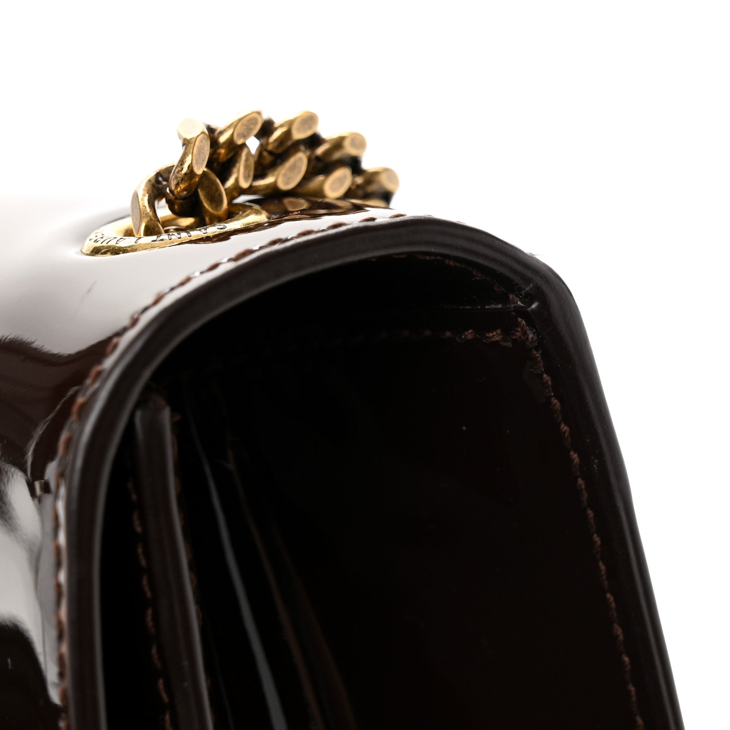 Saint Laurent Patent Small Monogram Kate Satchel Spicy Chocolate 10 of 10