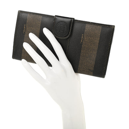 Fendi Pequin Continental Wallet Dark Brown 2 of 15